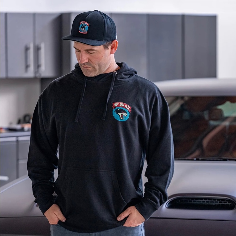 Hellcat Bomber black graphic pullover sweatshirt Hoodie Men size M